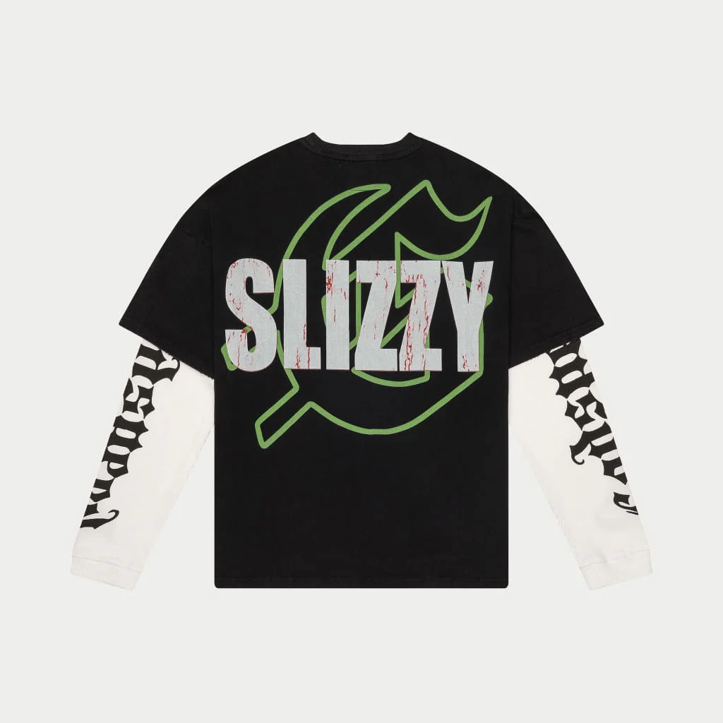 Agyal Layered T-Shirt (Black Wash) - Image 2