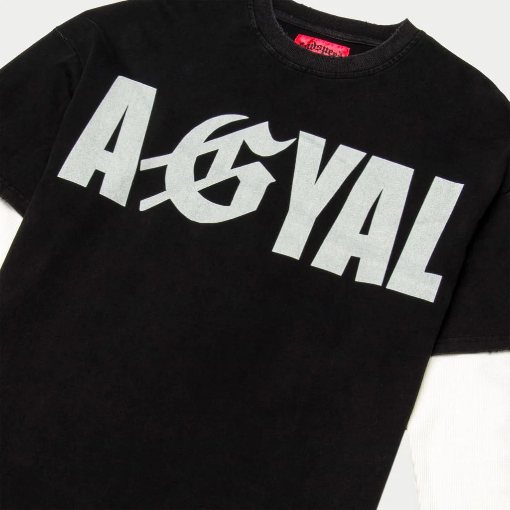 Agyal Layered T-Shirt (Black Wash) - Image 3
