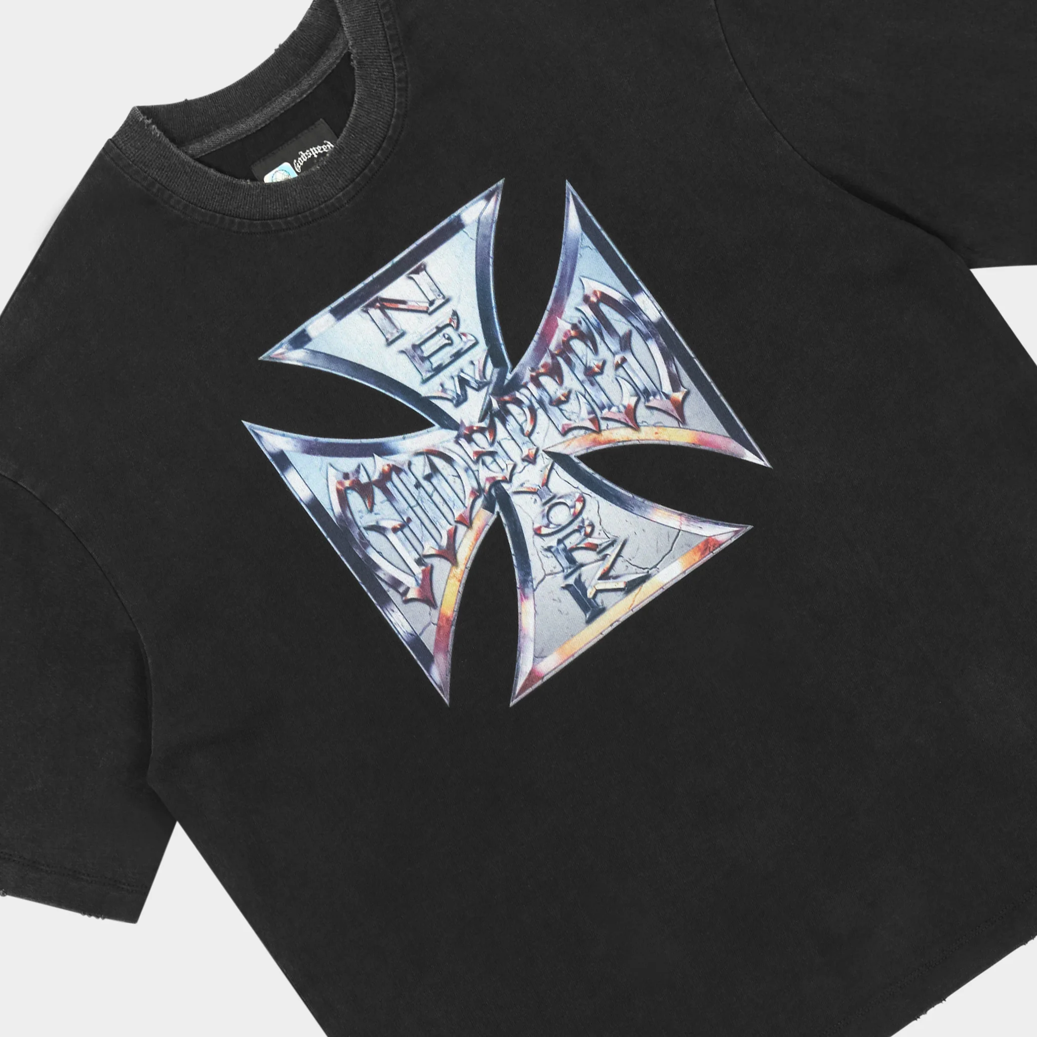 Chrome Motto T-Shirt (Black Wash) - Image 2