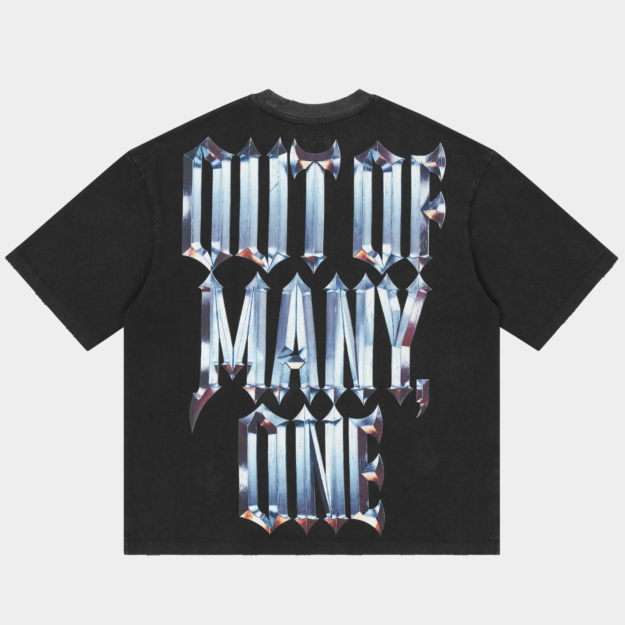 Chrome Motto T-Shirt (Black Wash) - Image 3