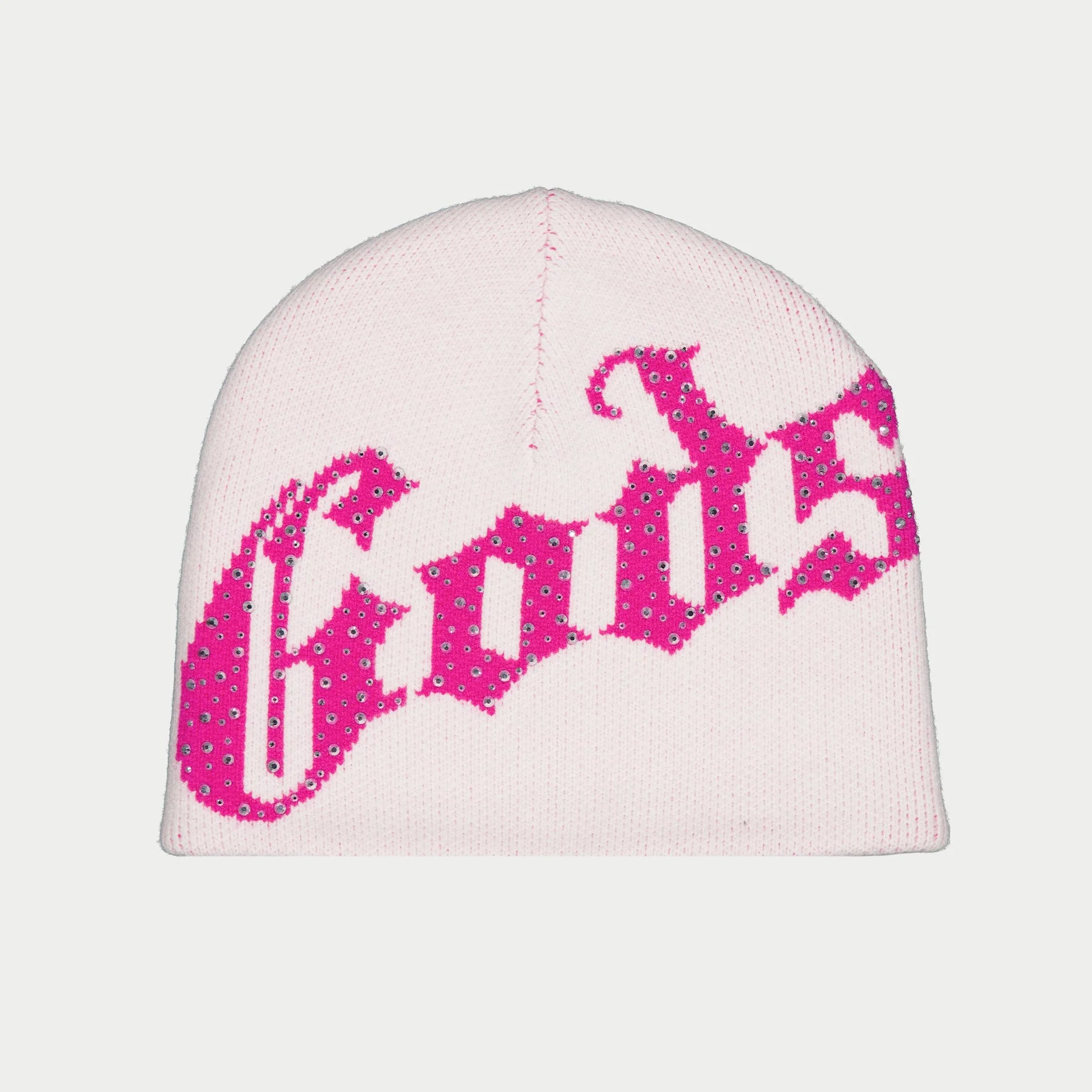 Og Logo Studded Beanie (Pink/White)