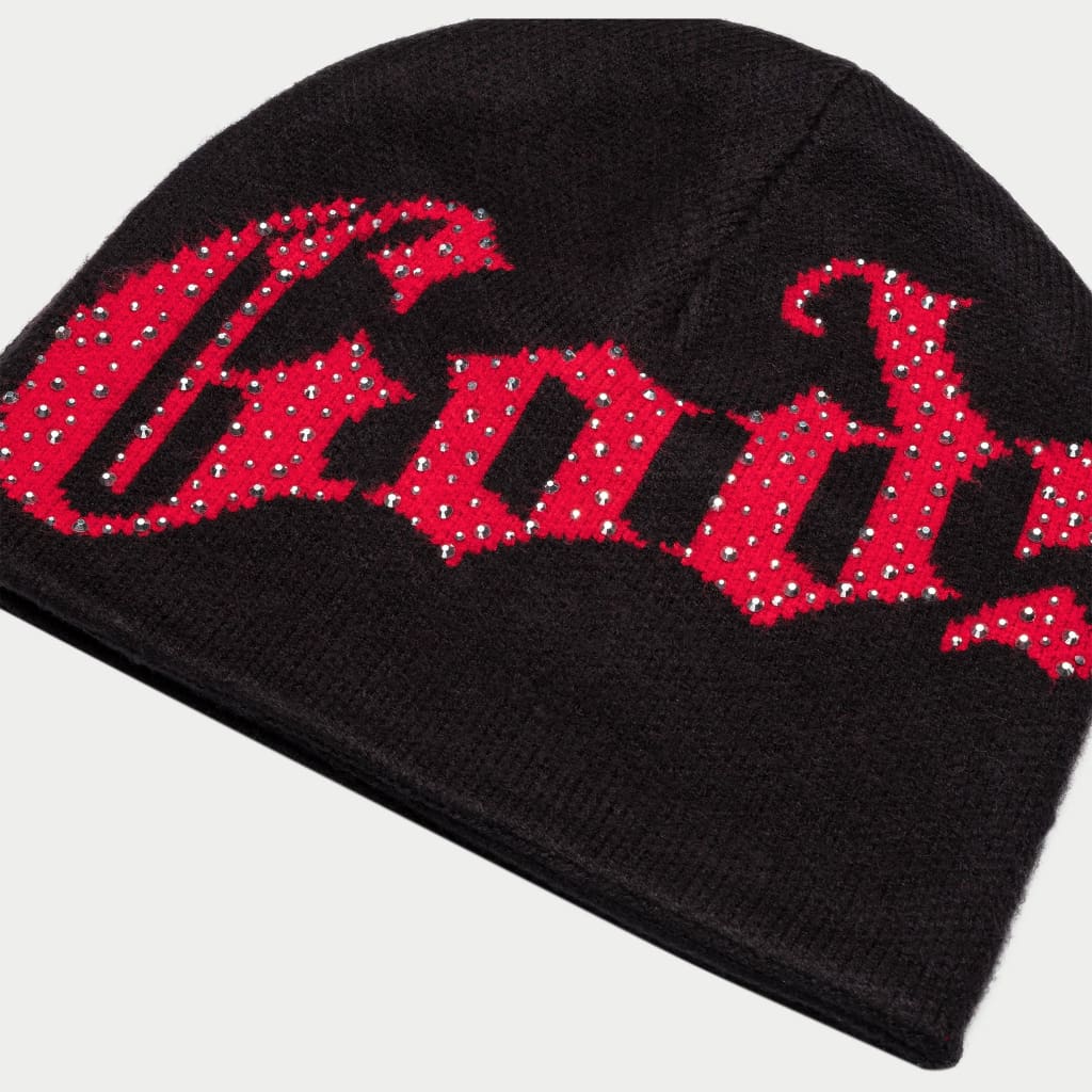 Og Logo Studded Beanie (Black/Red) - Image 2